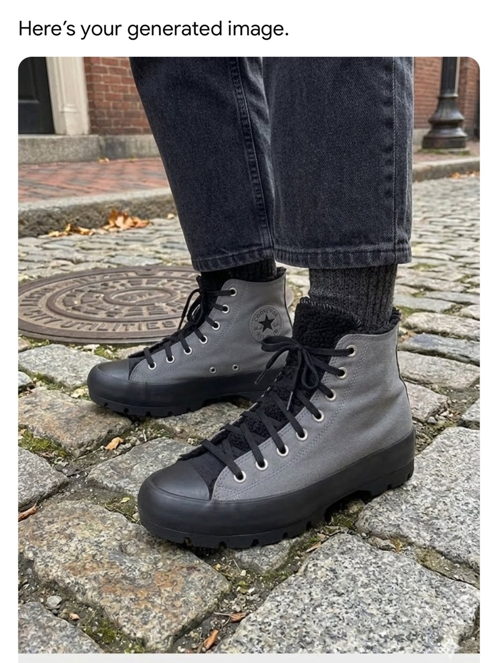 Converse men women Black and Gray High-Top Canvas Boots sneakers shoes
